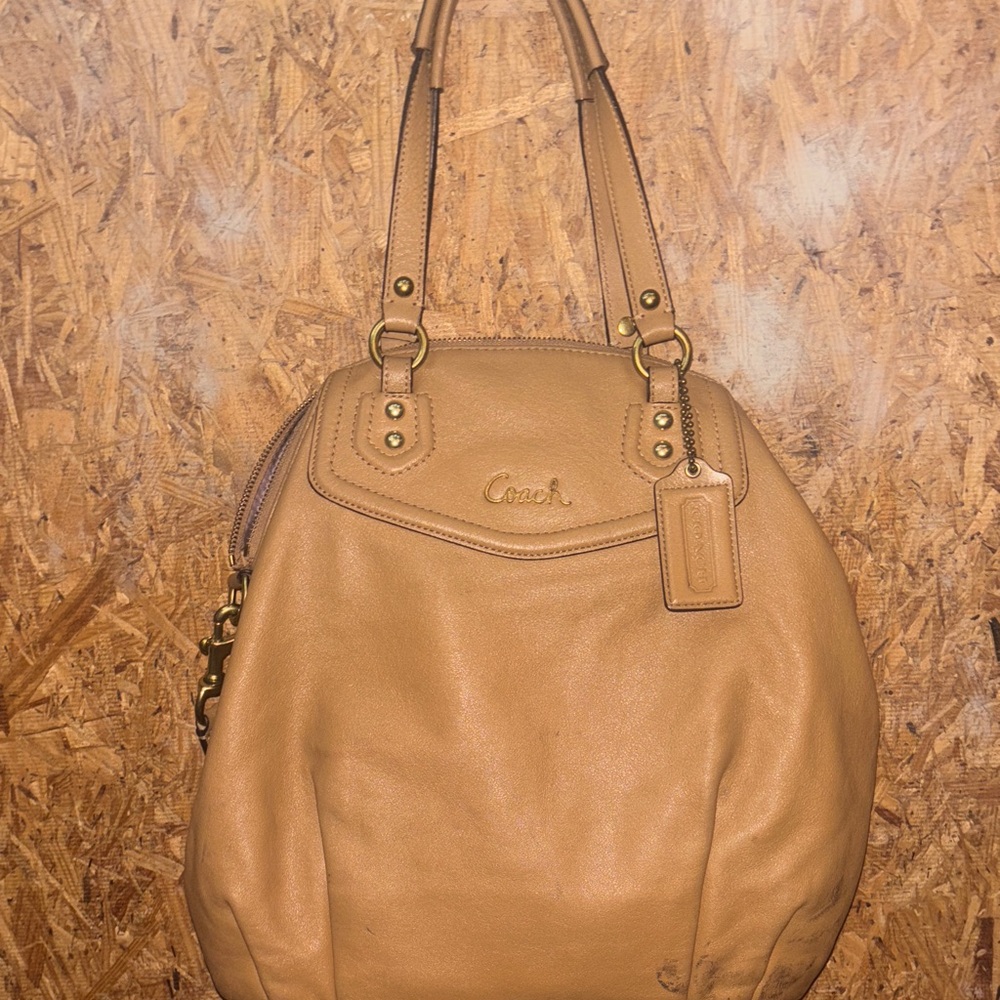 Coach Camel Leather Shoulder Bag